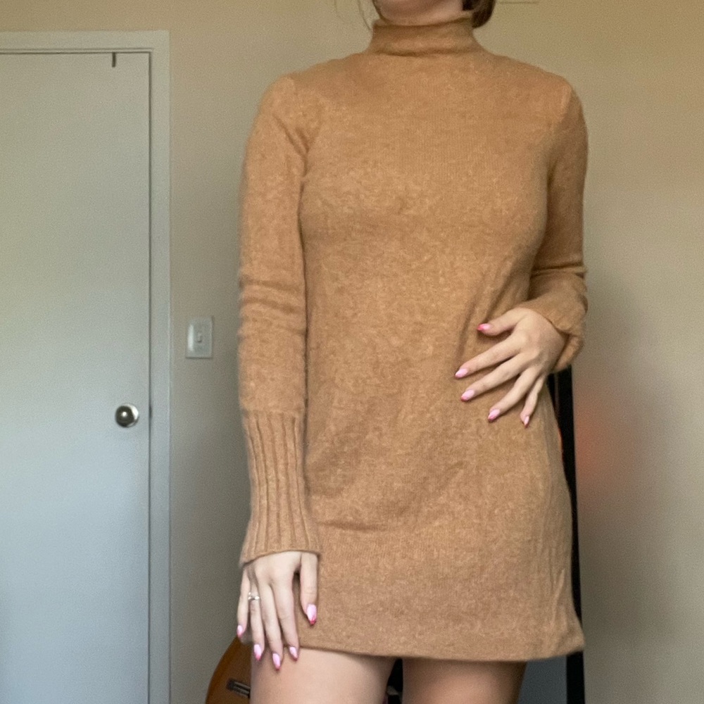 madewell 100% cashmere mock neck dress
